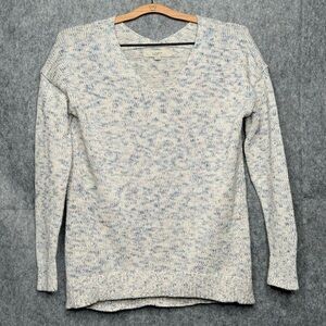 Loft Women's Multicolored‎ V-Neck Pullover Cotton Blend Sweater- Sz S
